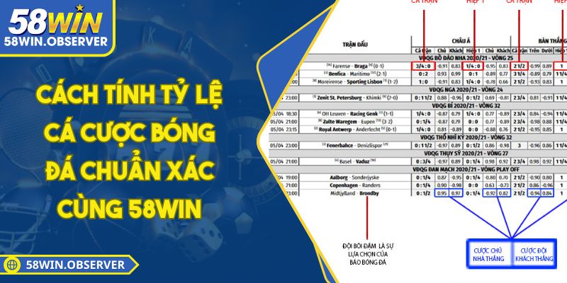 Cách Tính Tỷ Lệ Cá Cược Bóng Đá Chuẩn Xác Cùng 58WIN