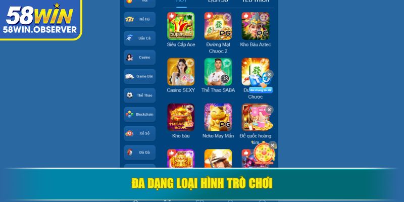 Đa dạng loại hình trò chơi