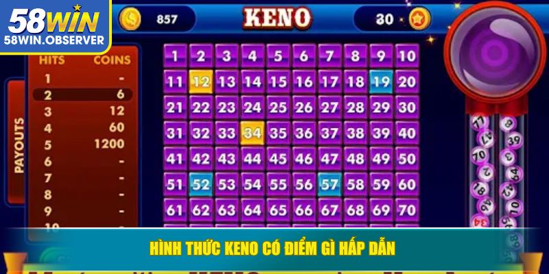 Hình thức keno có điểm gì hấp dẫn 