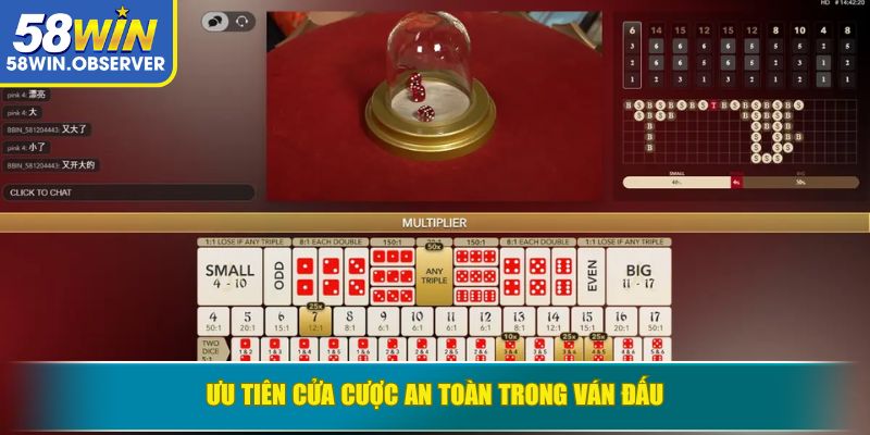 Ưu tiên cửa cược an toàn trong ván đấu