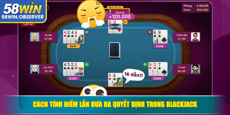 Cách tính điểm lẫn đưa ra quyết định trong Blackjack