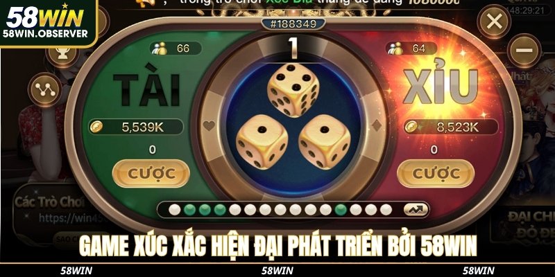 Game xúc xắc hiện đại phát triển bởi 58WIN